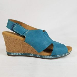 Clarks Helio Float Wedge Sandal 7.5M